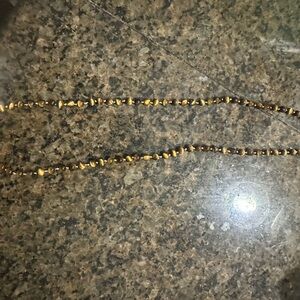 1950s tiger eye Elegant Gold and Brown Beaded Necklace